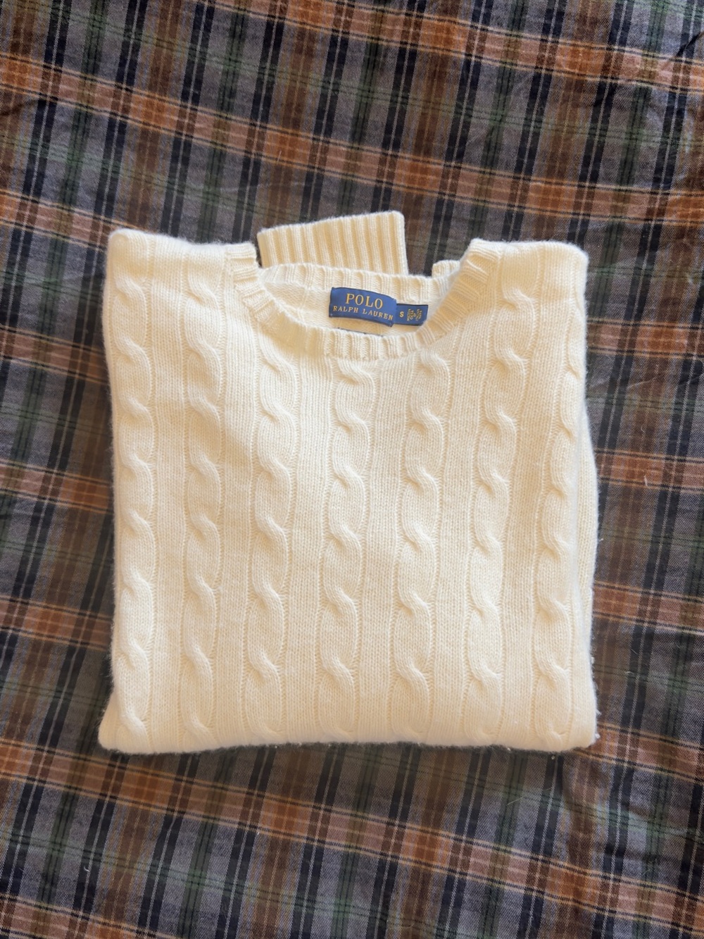 Polo by Ralph Lauren Cream Cable Knit Sweater size S